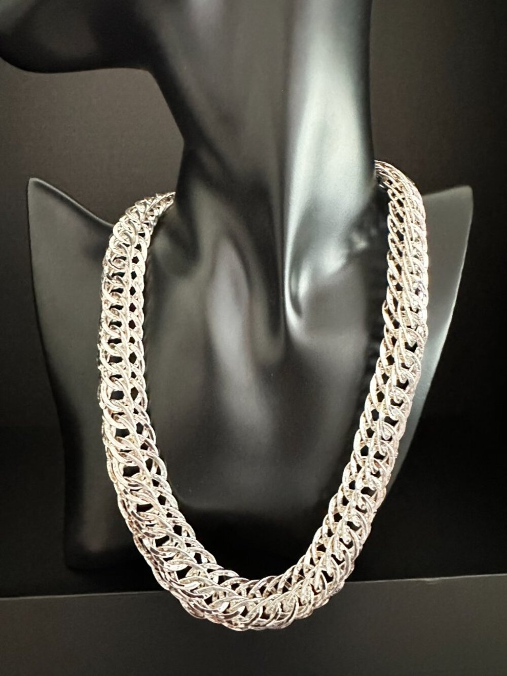 AK Sterling Silver Statement Chain Necklace – 20” – 50g – Bold Multi-Link 925